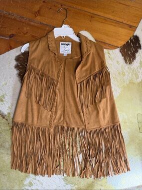 Wrangler Tan Fringe Suede Vest